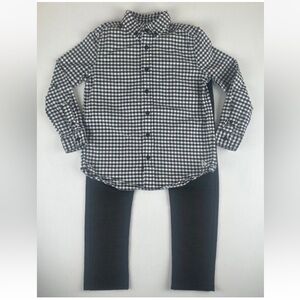 Boys Set Sz 8Y Brooks Brothers Check Button up Shirt & Primark Gray Pants
